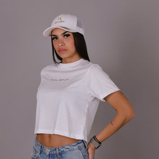#XALENT GIRL / T-shirt Crop Gold Made in Italy